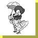 Ente mit Regenschirm