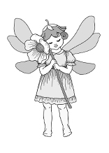 Elfenkind mit Blume