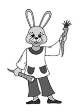Hase mit Karotten