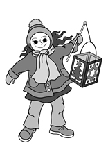 Mädchen mit Laterne